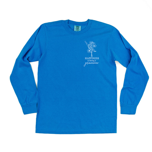 Bouquet Style - Happiness is Being a GRAMMA - LONG SLEEVE COMFORT COLORS TEE