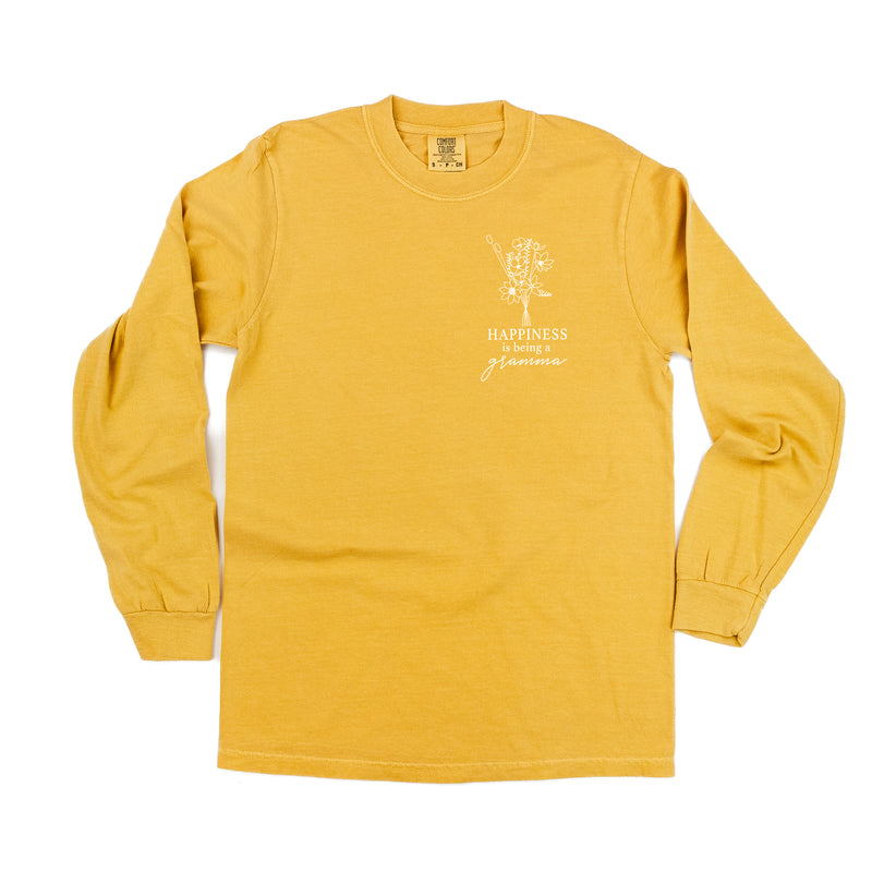 Bouquet Style - Happiness is Being a GRAMMA - LONG SLEEVE COMFORT COLORS TEE