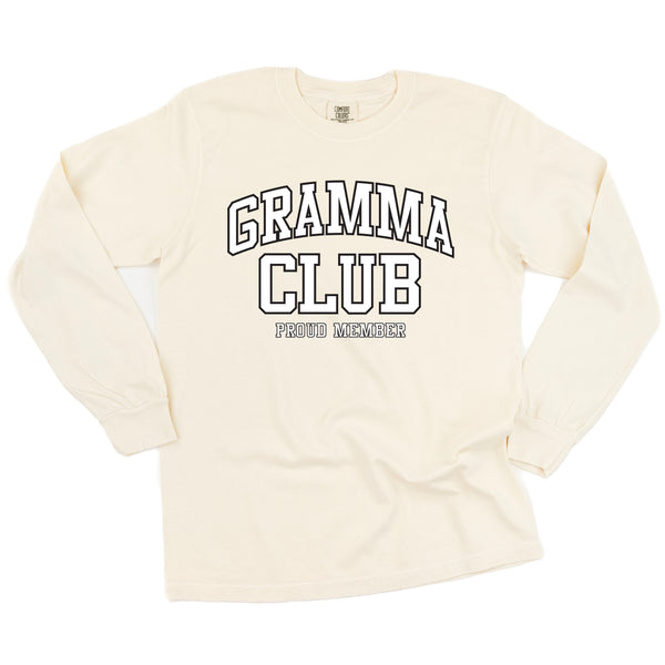 Varsity Style - GRAMMA Club - Proud Member - LONG SLEEVE COMFORT COLORS TEE