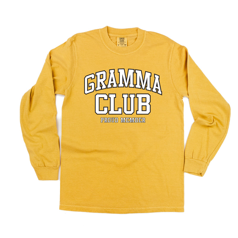 Varsity Style - GRAMMA Club - Proud Member - LONG SLEEVE COMFORT COLORS TEE