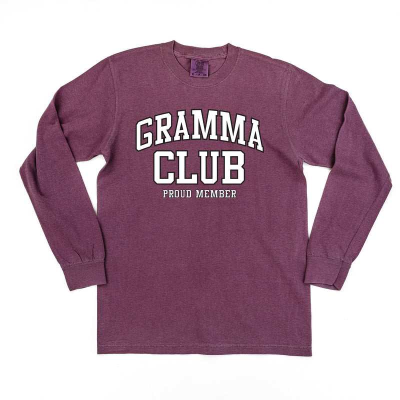 Varsity Style - GRAMMA Club - Proud Member - LONG SLEEVE COMFORT COLORS TEE