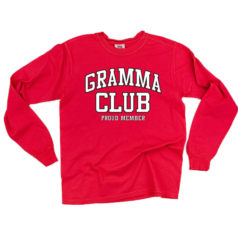 Varsity Style - GRAMMA Club - Proud Member - LONG SLEEVE COMFORT COLORS TEE