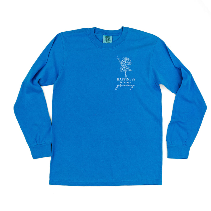 Bouquet Style - Happiness is Being a GRAMMY - LONG SLEEVE COMFORT COLORS TEE