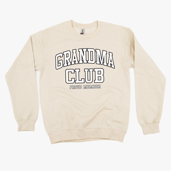 Varsity Style - GRANDMA Club - Proud Member - BASIC FLEECE CREWNECK