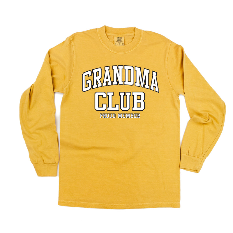 Varsity Style - GRANDMA Club - Proud Member - LONG SLEEVE COMFORT COLORS TEE