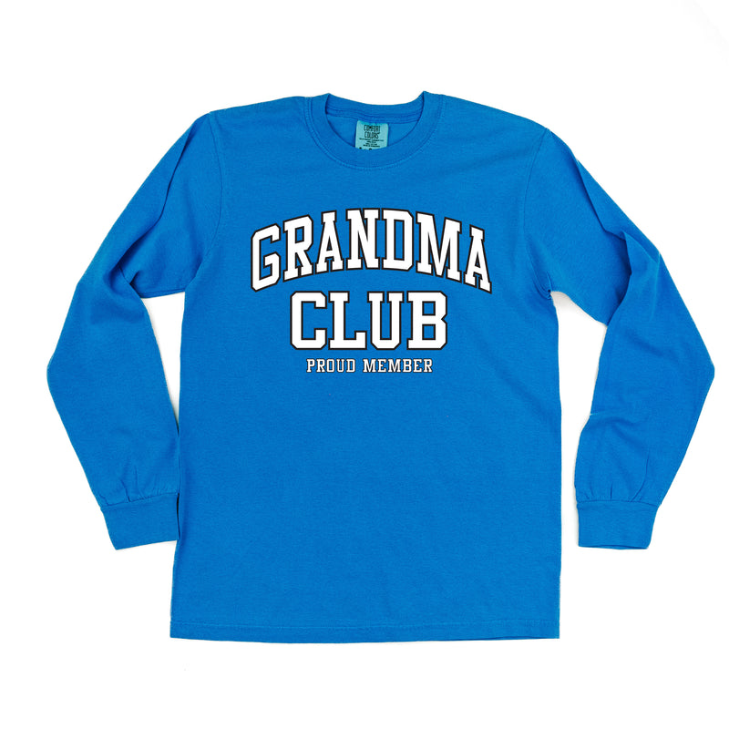 Varsity Style - GRANDMA Club - Proud Member - LONG SLEEVE COMFORT COLORS TEE