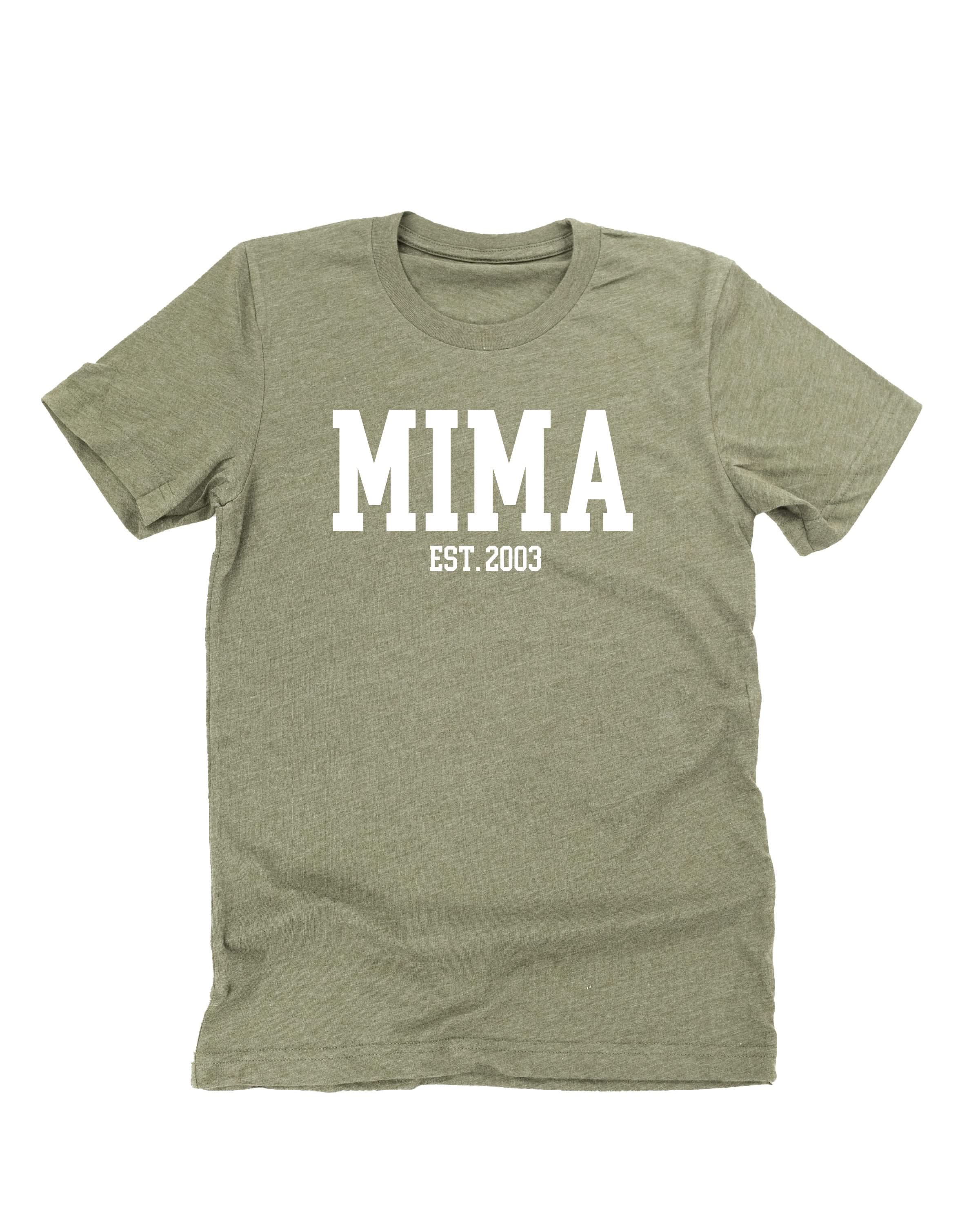 "(Choose Your Grandma Name) - Est. (Select Your Year)" - Unisex Tee Little Mama Shirt Shop