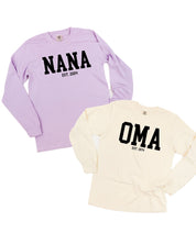 "(Choose Your Grandma Name) - Est. (Select Your Year)"  - Long Sleeve Comfort Colors Tee Little Mama Shirt Shop