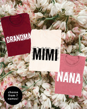 (Choose Your Grandma Name) - Floral Design - Unisex Tee Little Mama Shirt Shop