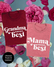 "______ Knows Best" - (Choose Your Grandma Name) - Unisex Tee Little Mama Shirt Shop