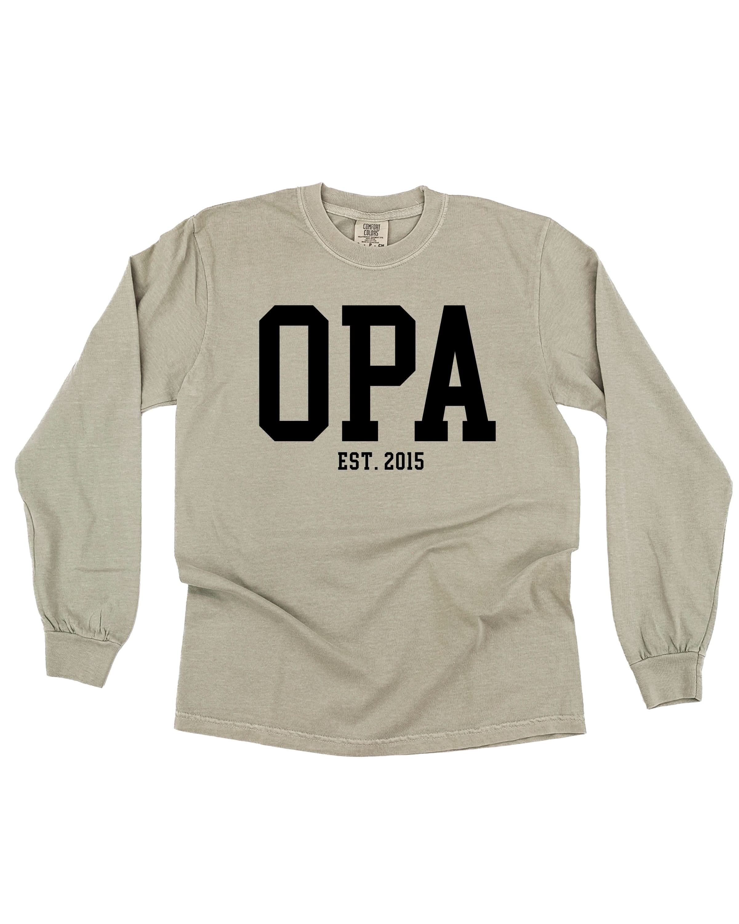 "(Choose Your Grandpa Name) - Est. (Select Your Year)" - Long Sleeve Comfort Colors Tee Little Mama Shirt Shop