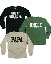"(Choose Your Grandpa Name) - Est. (Select Your Year)" - Long Sleeve Comfort Colors Tee Little Mama Shirt Shop