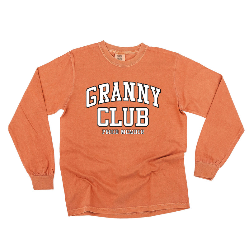 Varsity Style - GRANNY Club - Proud Member - LONG SLEEVE COMFORT COLORS TEE