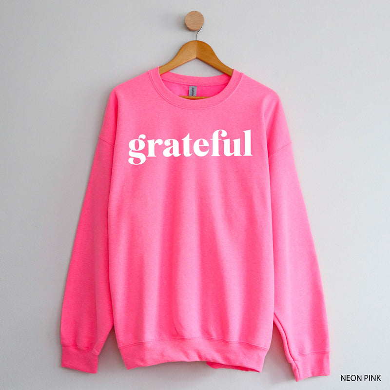 Grateful (Block) - Basic Fleece Crewneck