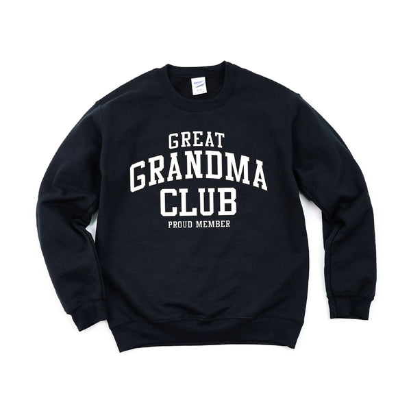 Varsity Style - GREAT GRANDMA Club - Proud Member - BASIC FLEECE CREWNECK