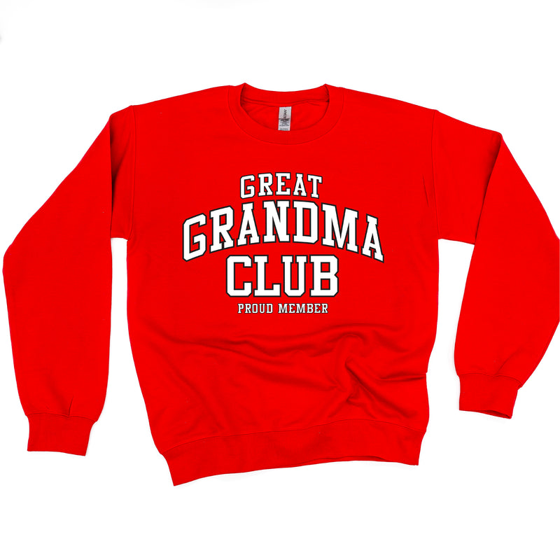 Varsity Style - GREAT GRANDMA Club - Proud Member - BASIC FLEECE CREWNECK