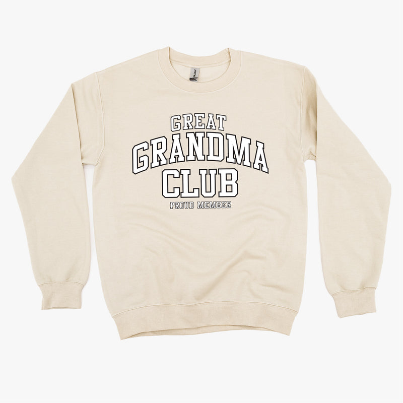 Varsity Style - GREAT GRANDMA Club - Proud Member - BASIC FLEECE CREWNECK