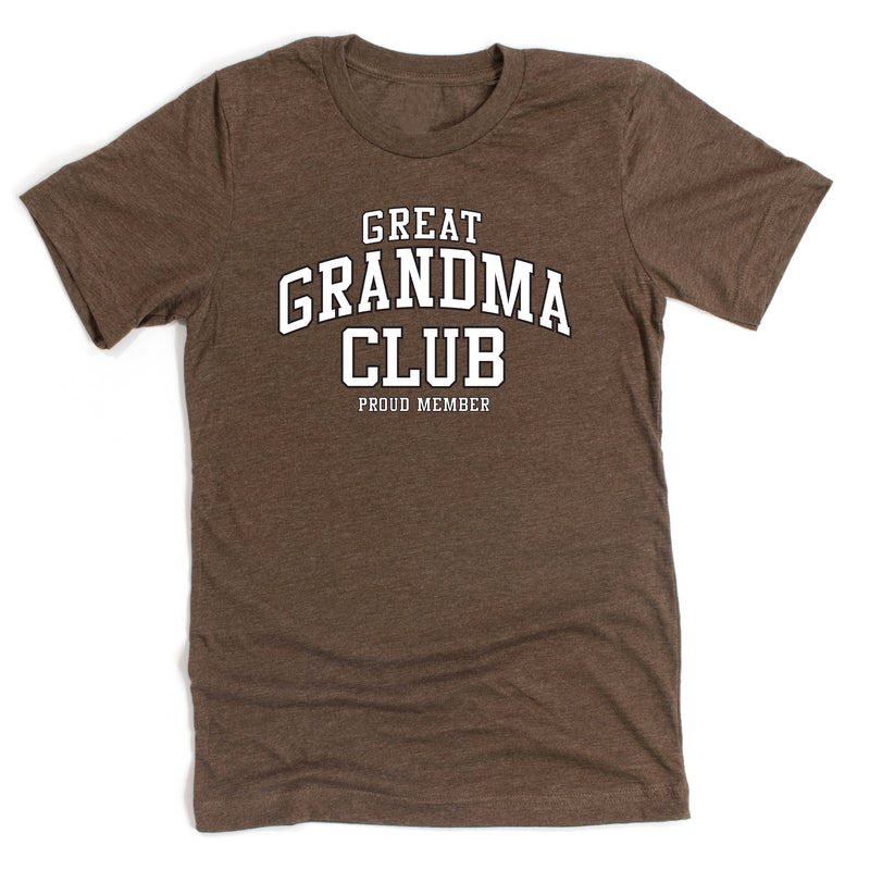 Varsity Style - GREAT GRANDMA Club - Proud Member - Unisex Tee