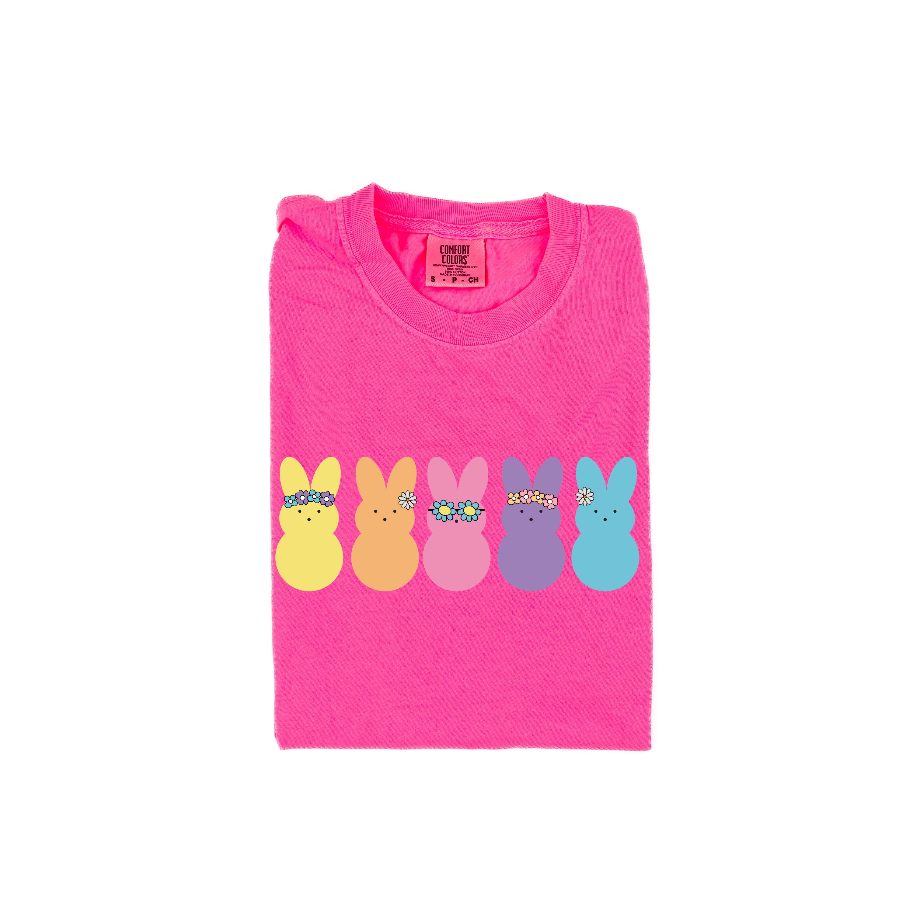 Floral Headband Neon Peeps - Comfort Colors Tee Little Mama Shirt Shop