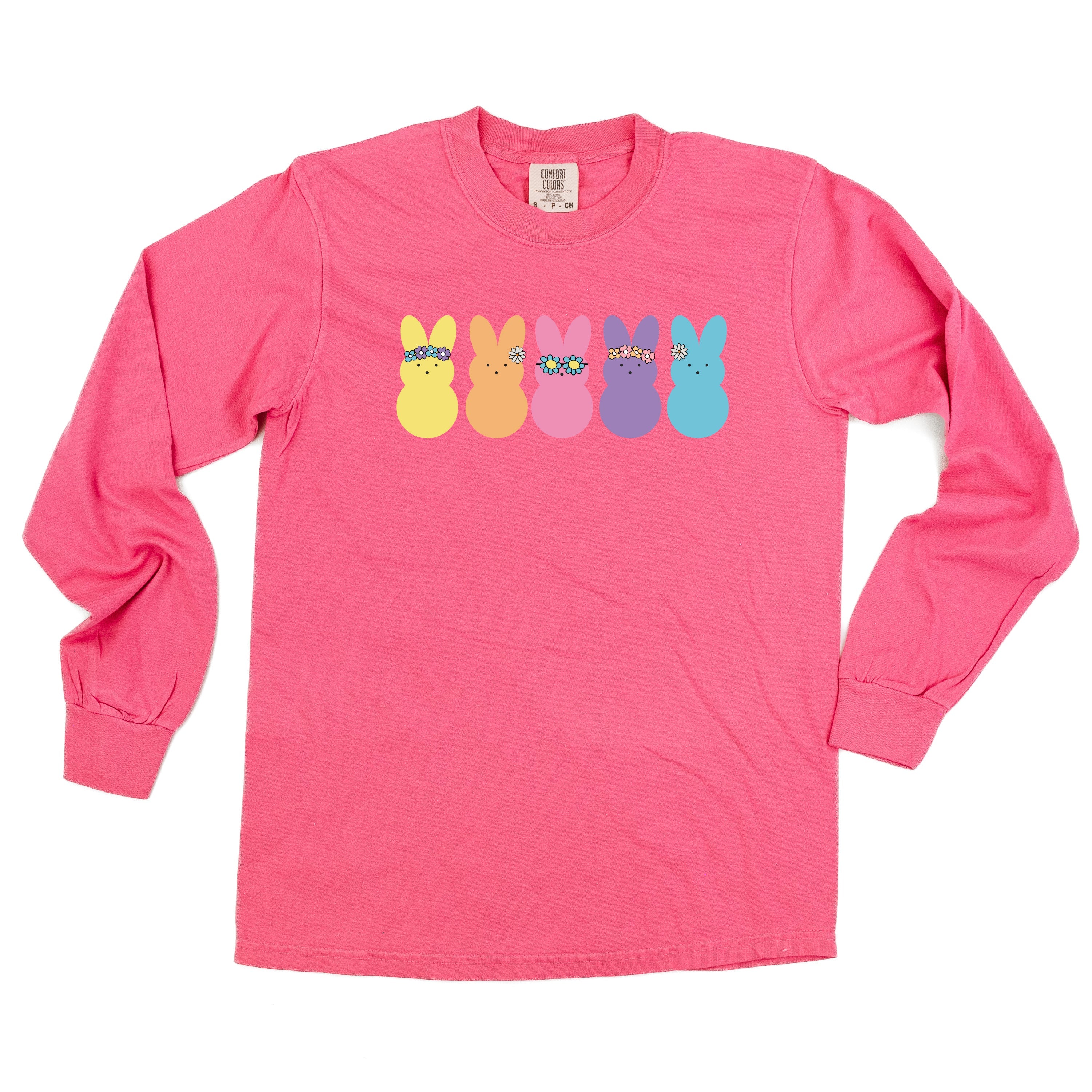 Floral Headband Neon Peeps - LONG SLEEVE Comfort Colors Tee Little Mama Shirt Shop