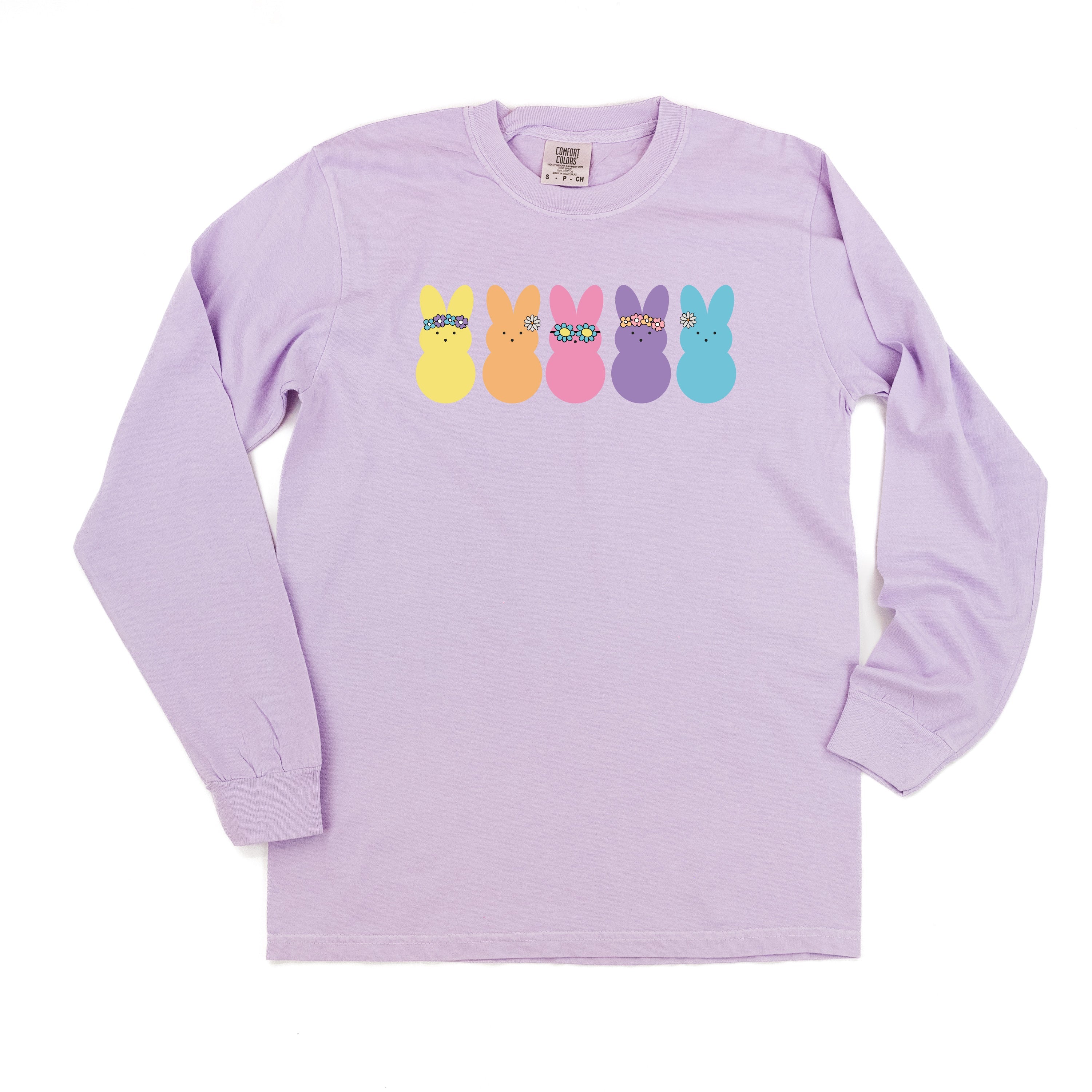 Floral Headband Neon Peeps - LONG SLEEVE Comfort Colors Tee Little Mama Shirt Shop