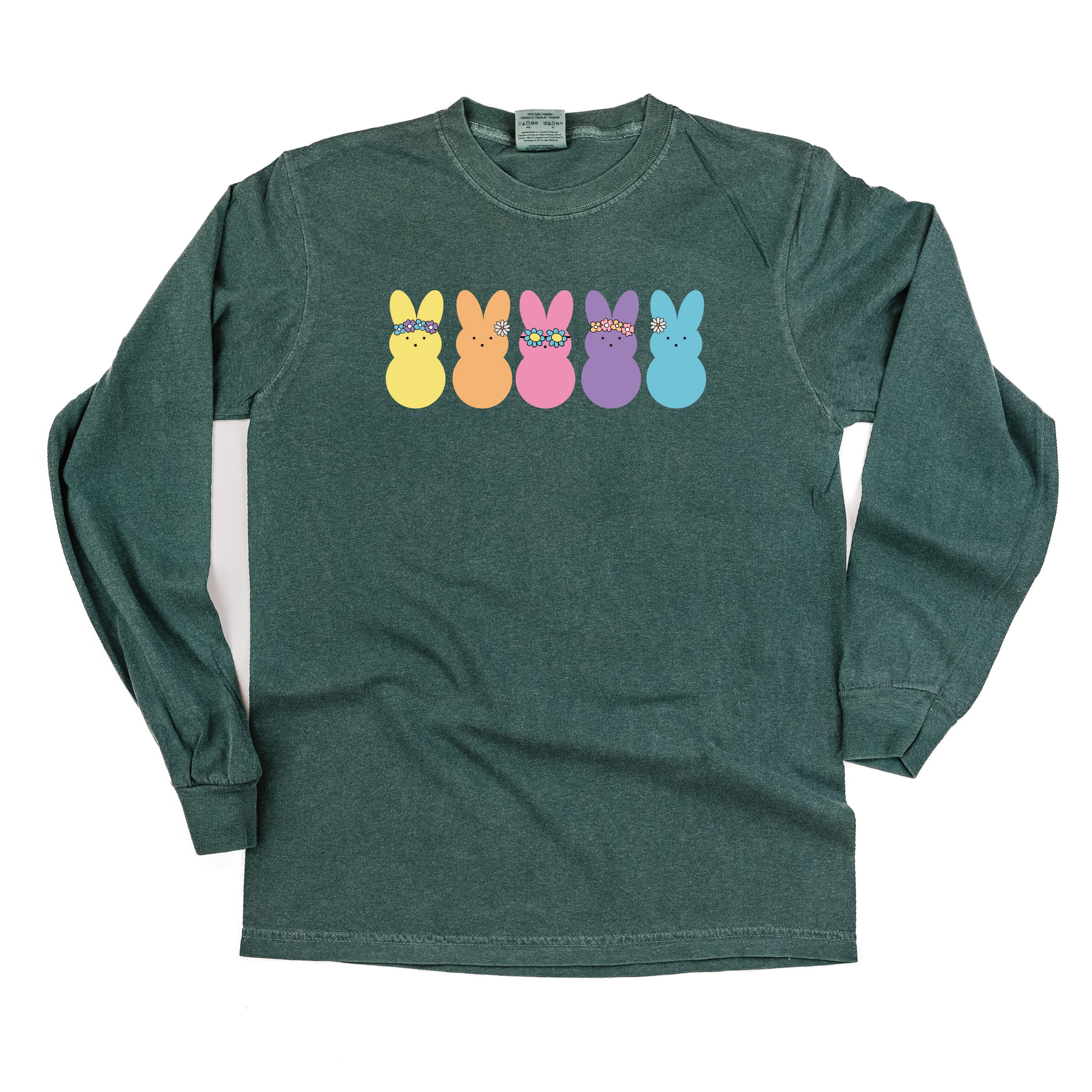 Floral Headband Neon Peeps - LONG SLEEVE Comfort Colors Tee Little Mama Shirt Shop