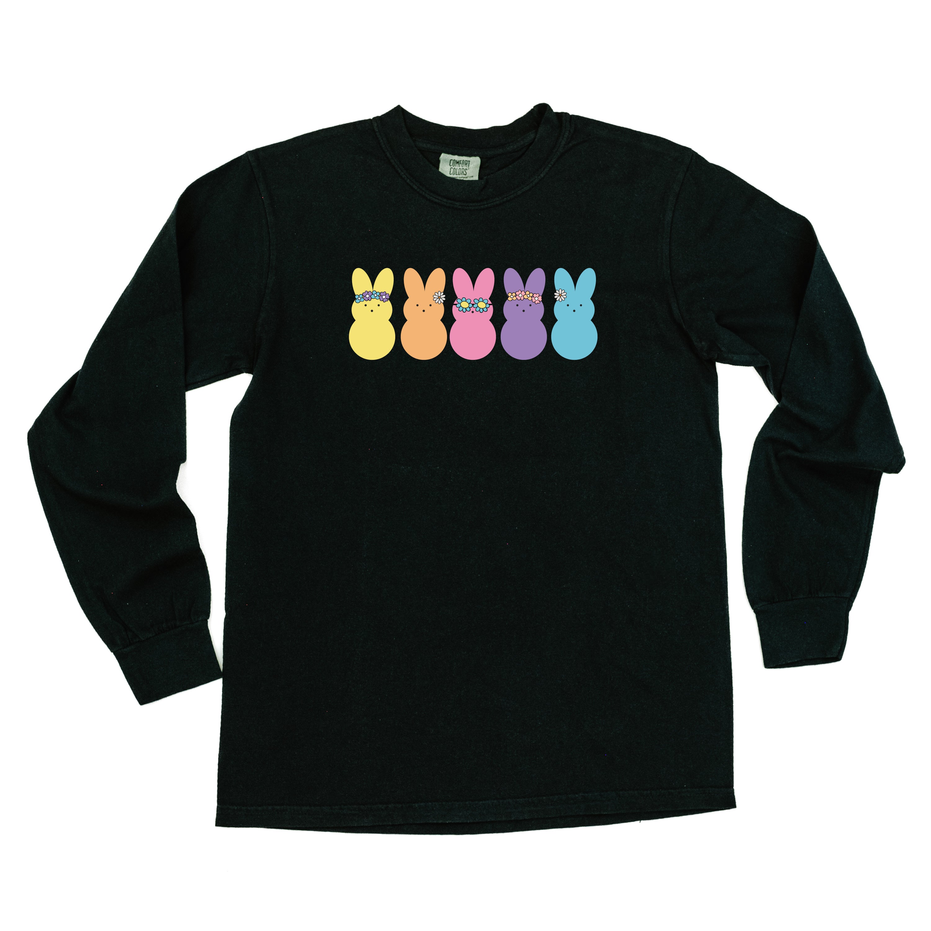 Floral Headband Neon Peeps - LONG SLEEVE Comfort Colors Tee Little Mama Shirt Shop