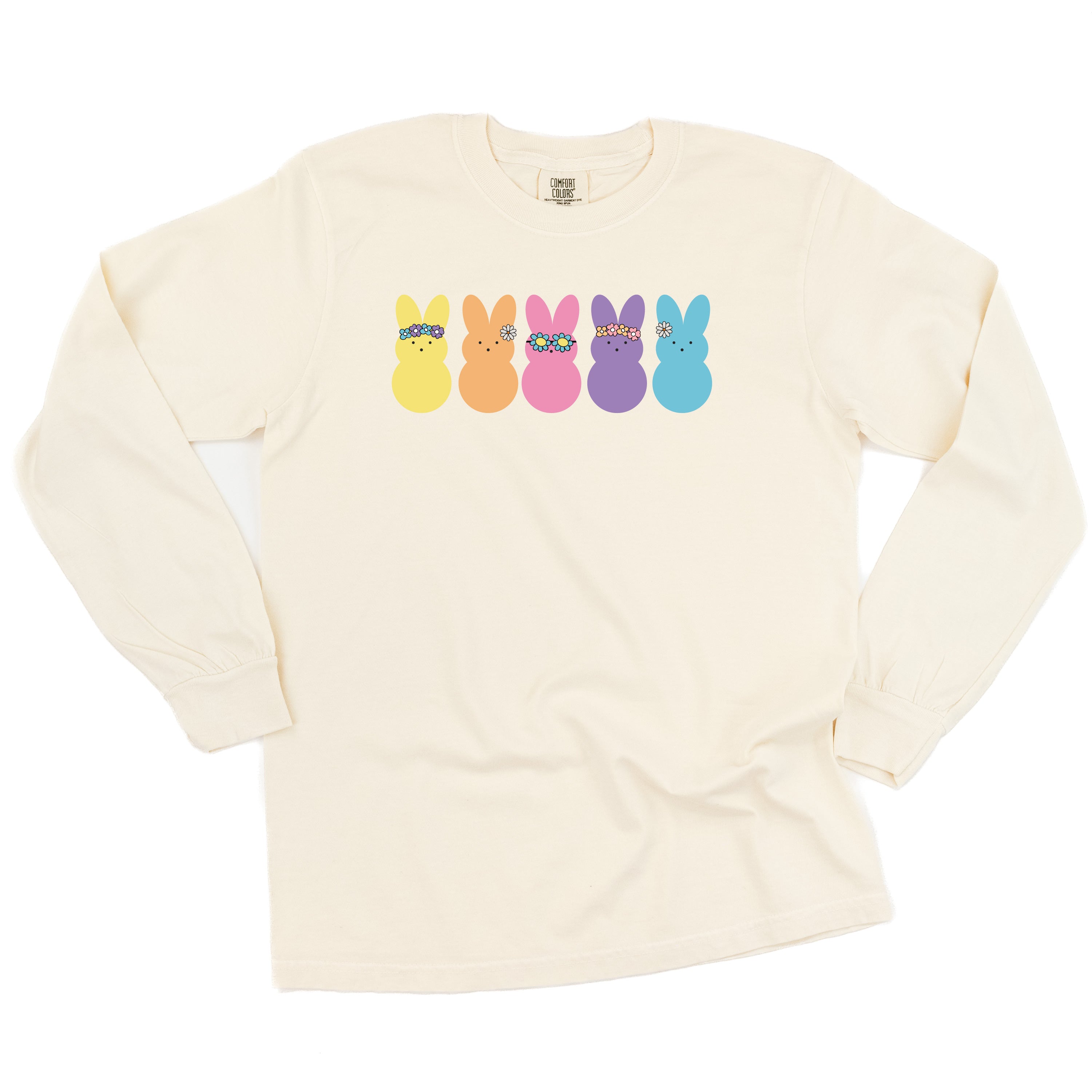 Floral Headband Neon Peeps - LONG SLEEVE Comfort Colors Tee Little Mama Shirt Shop