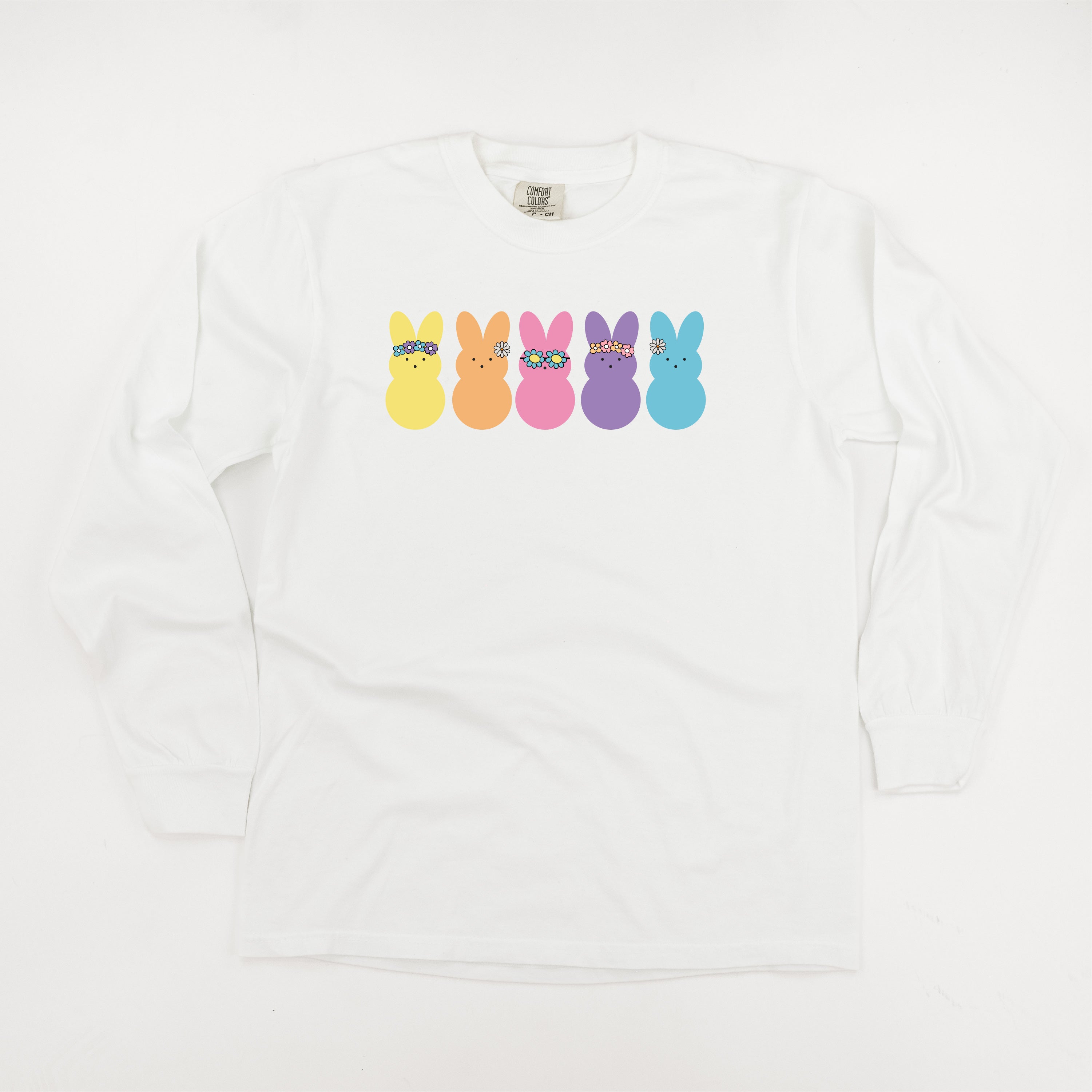 Floral Headband Neon Peeps - LONG SLEEVE Comfort Colors Tee Little Mama Shirt Shop