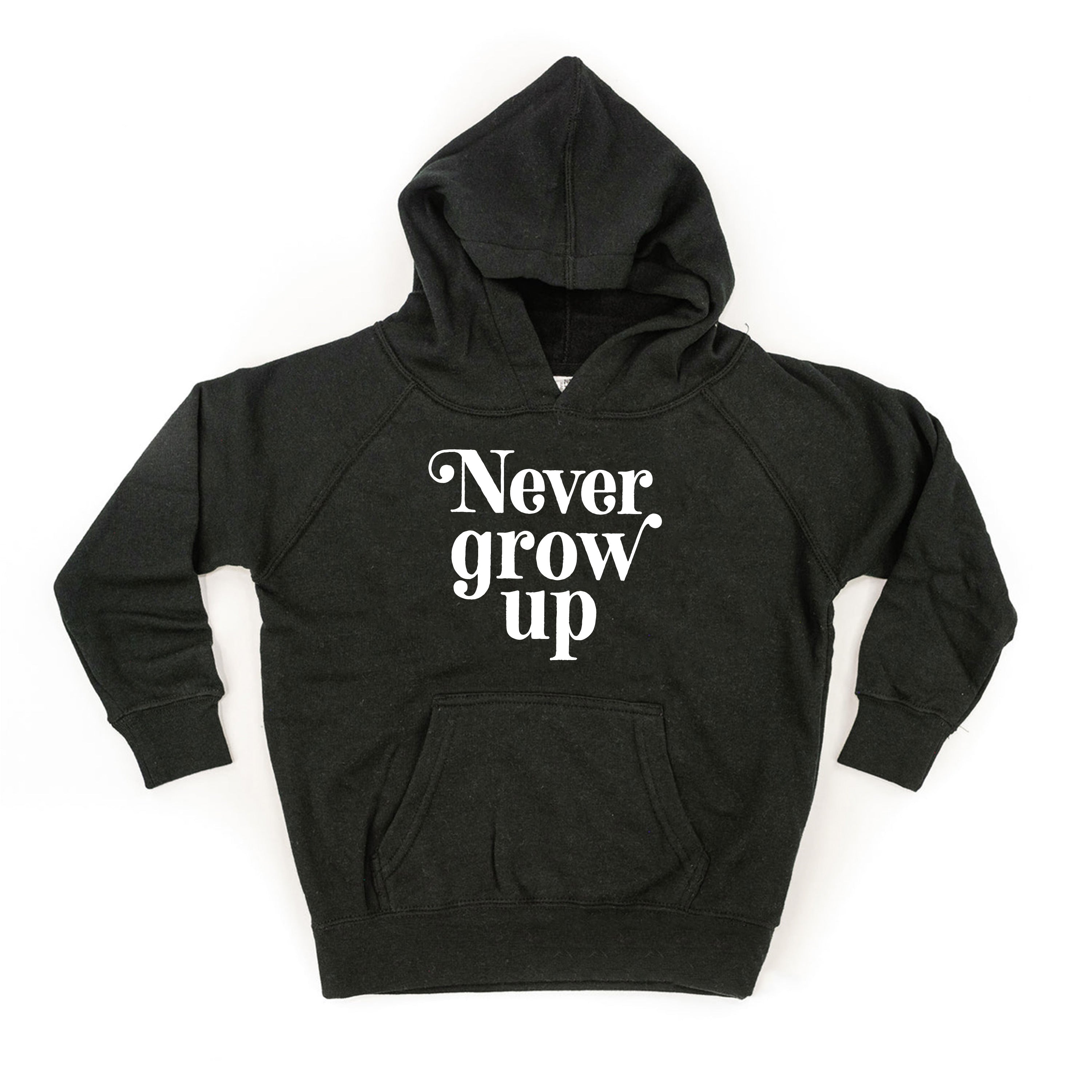 Never Grow Up - CHILD HOODIE Little Mama Shirt Shop LLC