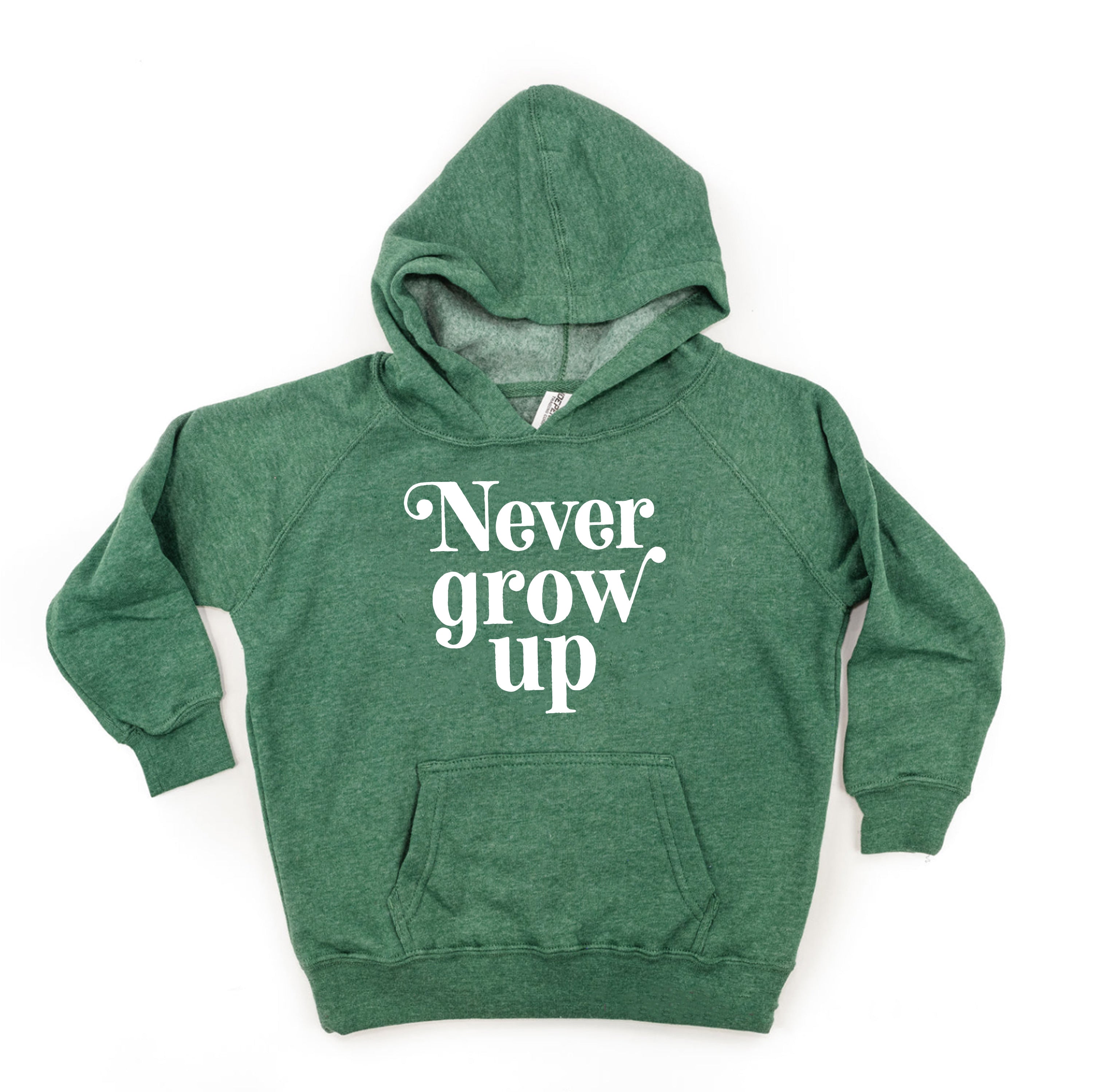 Never Grow Up - CHILD HOODIE Little Mama Shirt Shop LLC