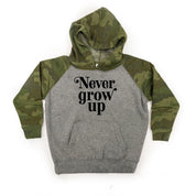 Never Grow Up - CHILD HOODIE Little Mama Shirt Shop LLC