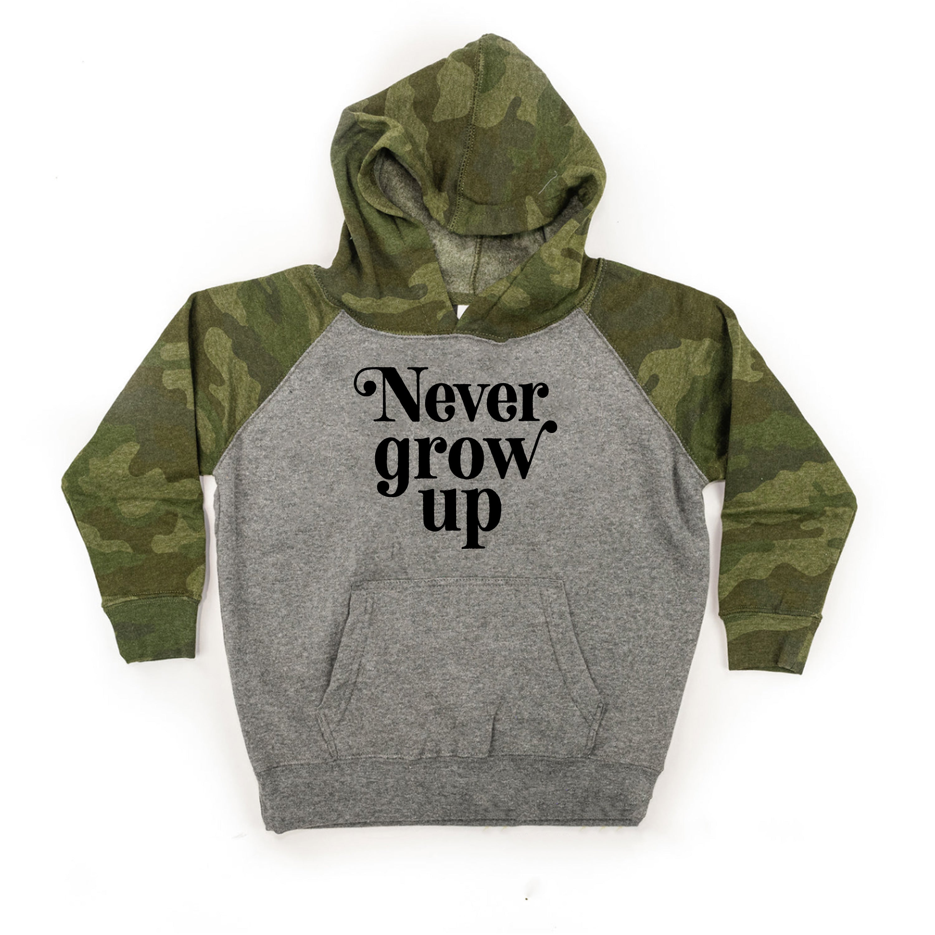 Never Grow Up - CHILD HOODIE Little Mama Shirt Shop LLC