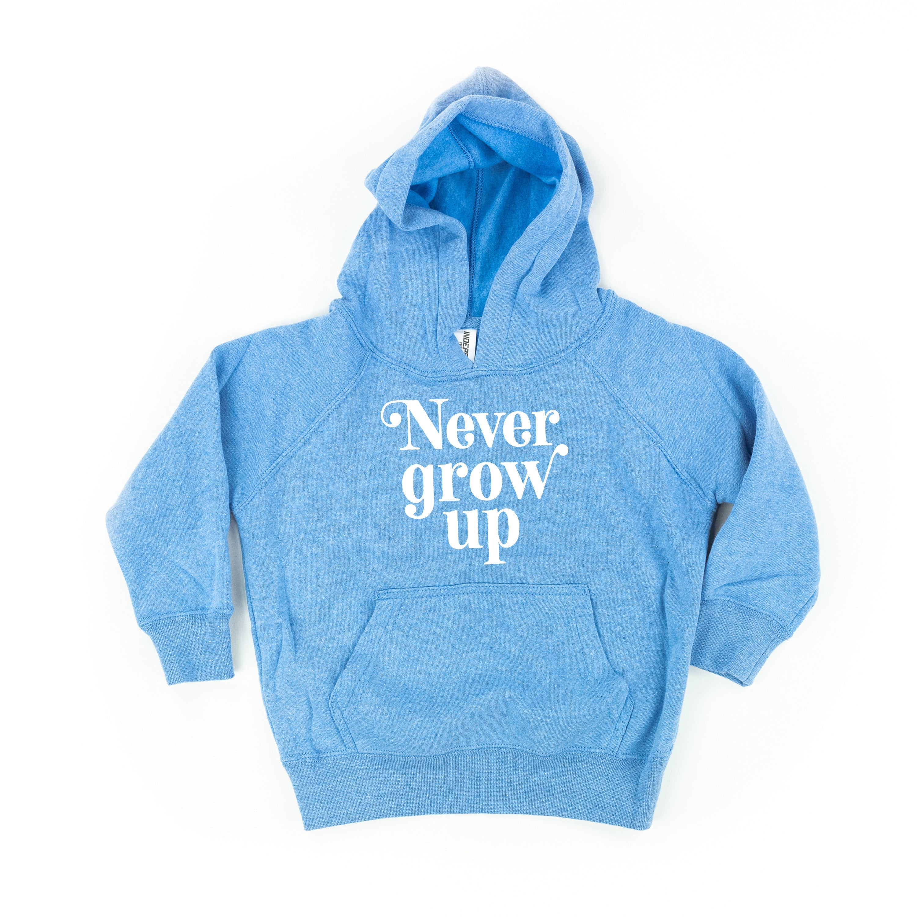 Never Grow Up - CHILD HOODIE Little Mama Shirt Shop LLC