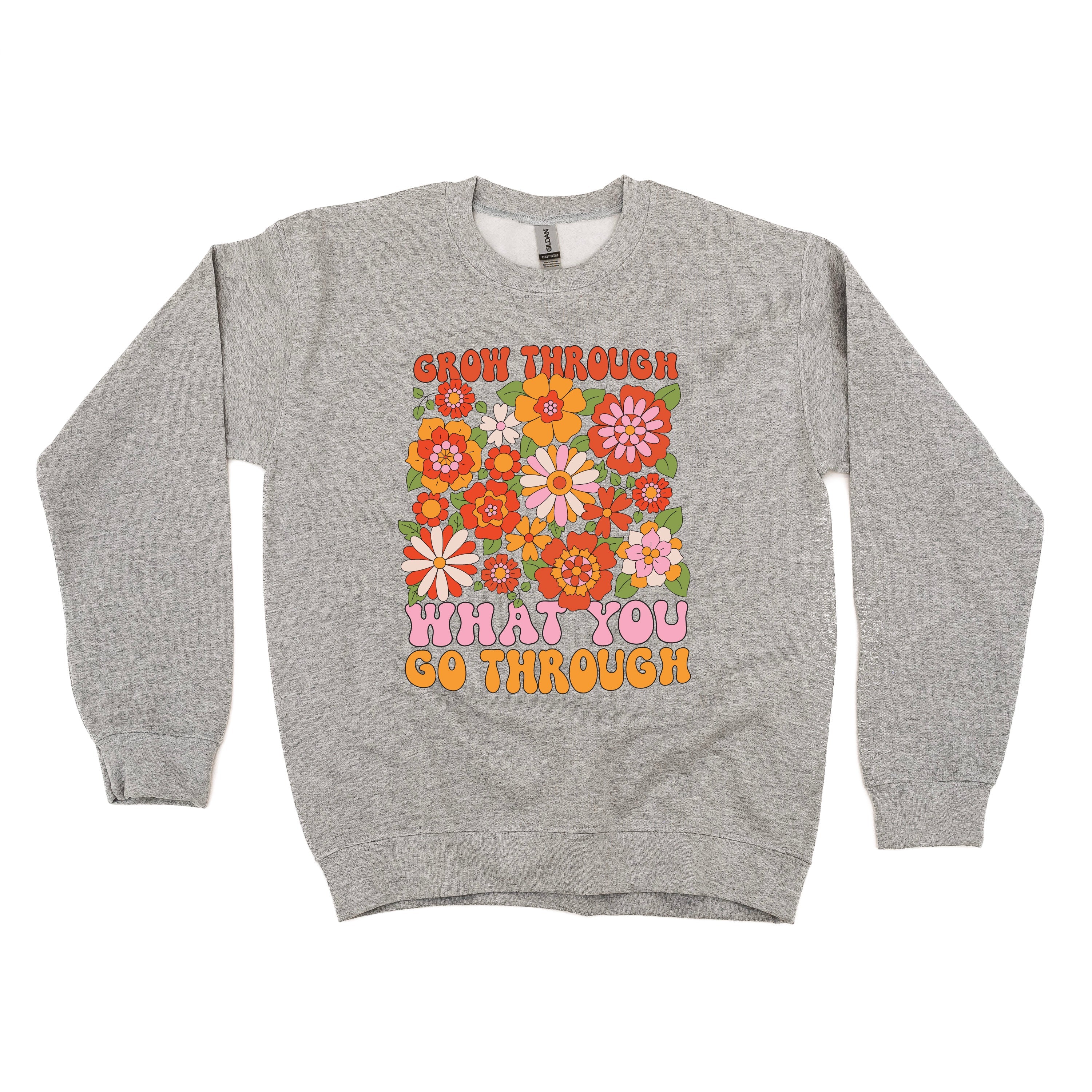 Grow Through What You Go Through - BASIC FLEECE CREWNECK Little Mama Shirt Shop LLC