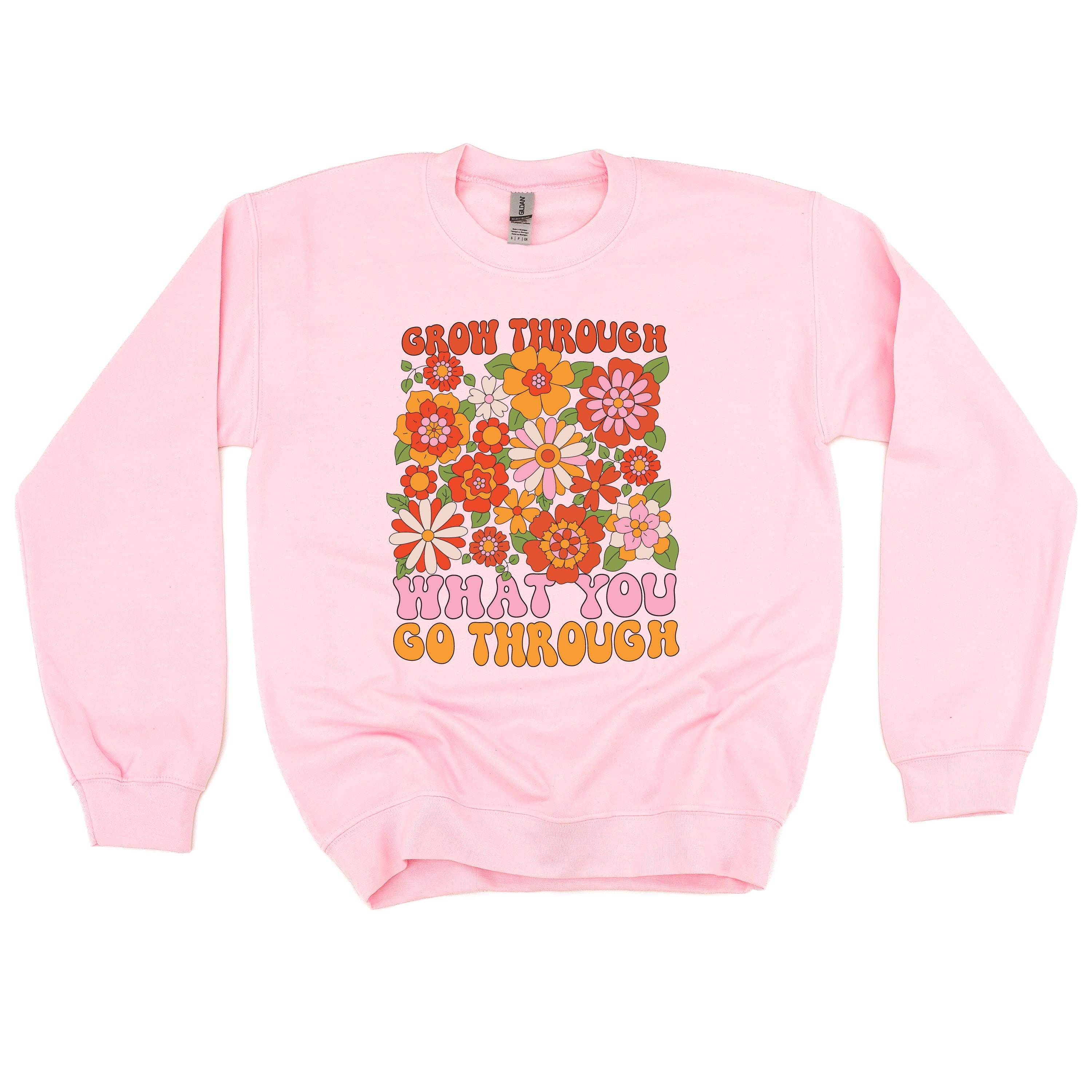 Grow Through What You Go Through - BASIC FLEECE CREWNECK Little Mama Shirt Shop LLC
