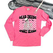 Dead Inside But It's Spooky Season - Long Sleeve Comfort Colors Tee Little Mama Shirt Shop