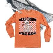 Dead Inside But It's Spooky Season - Long Sleeve Comfort Colors Tee Little Mama Shirt Shop