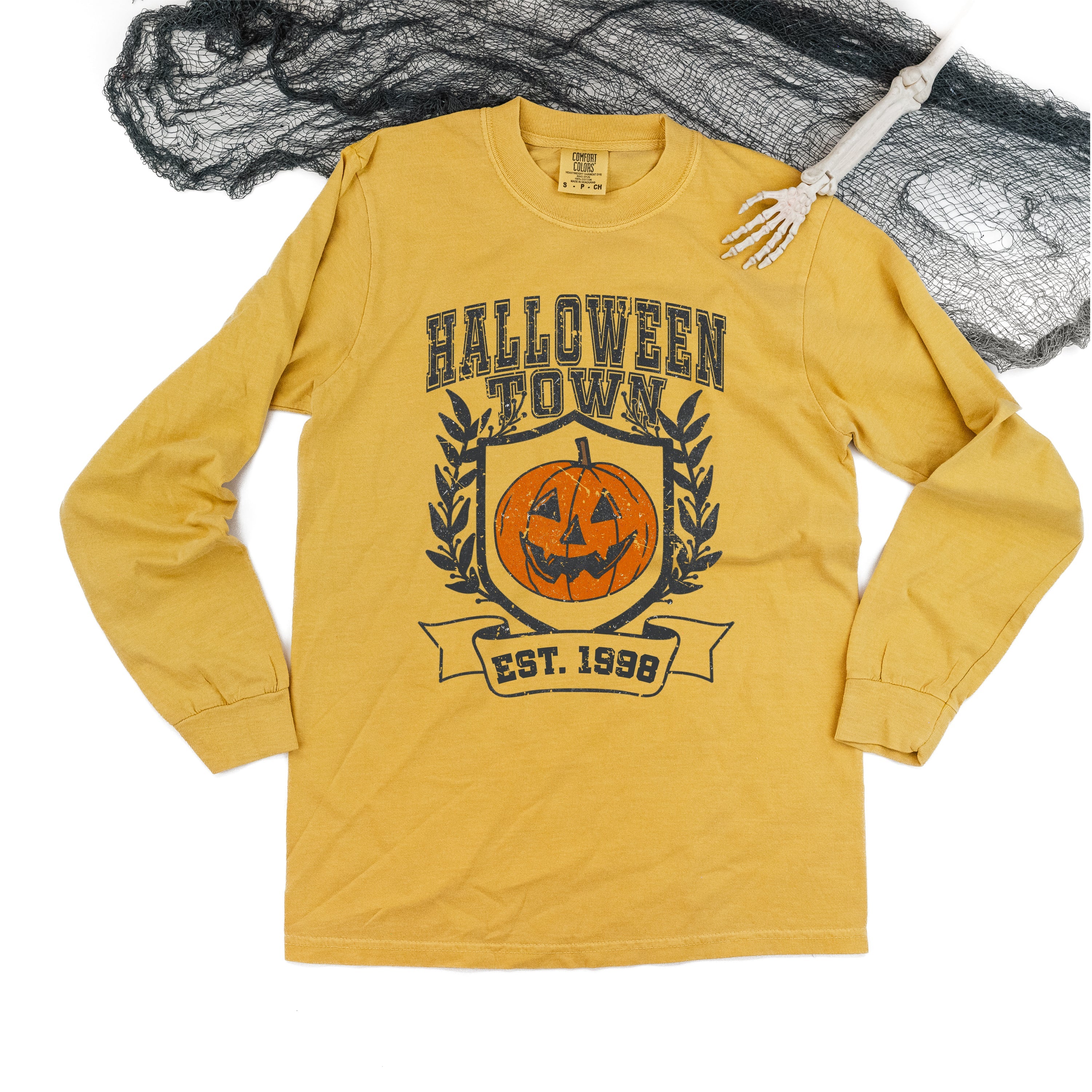 Halloween Town - Long Sleeve Comfort Colors Tee Little Mama Shirt Shop