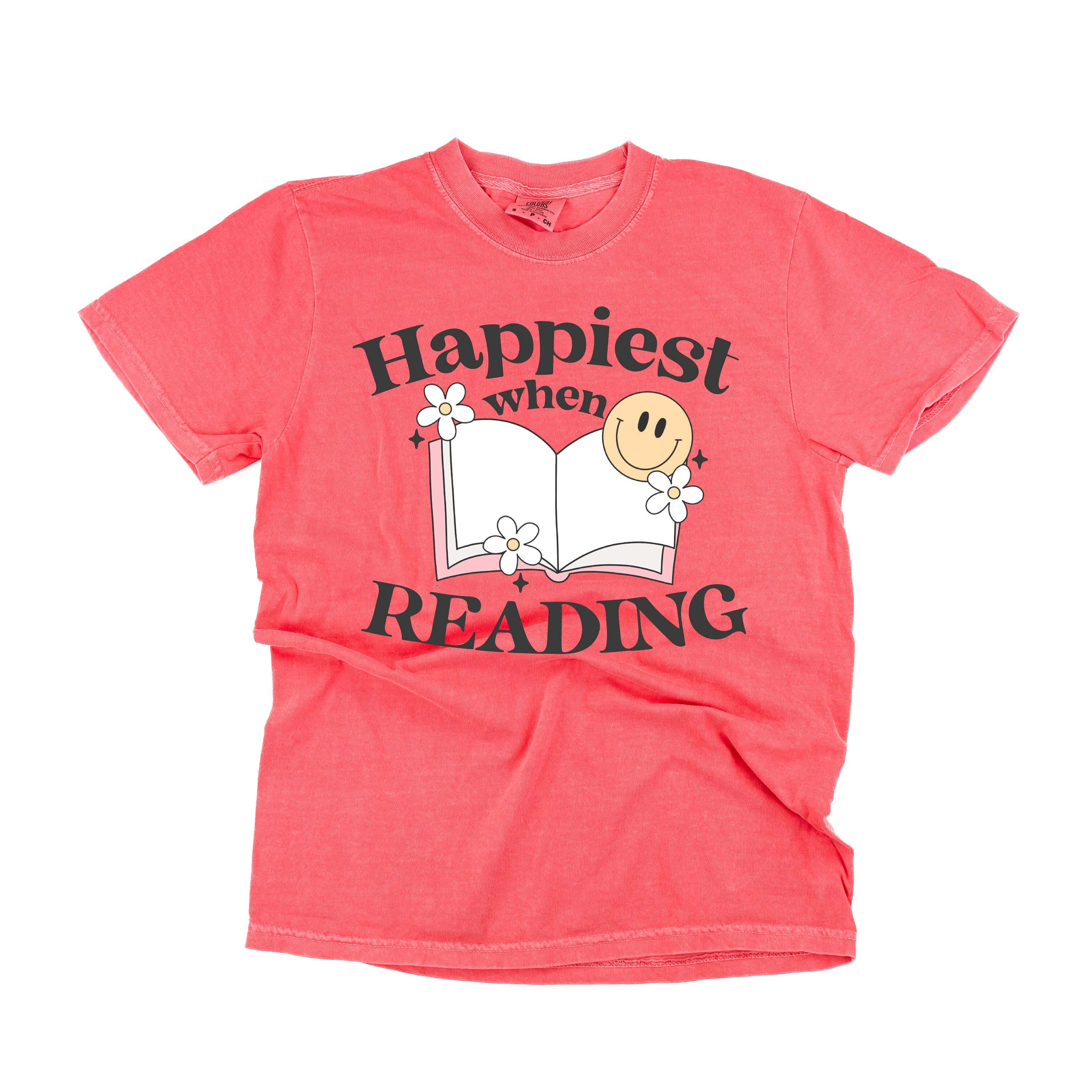 Happiest When Reading - Comfort Colors Tee Little Mama Shirt Shop