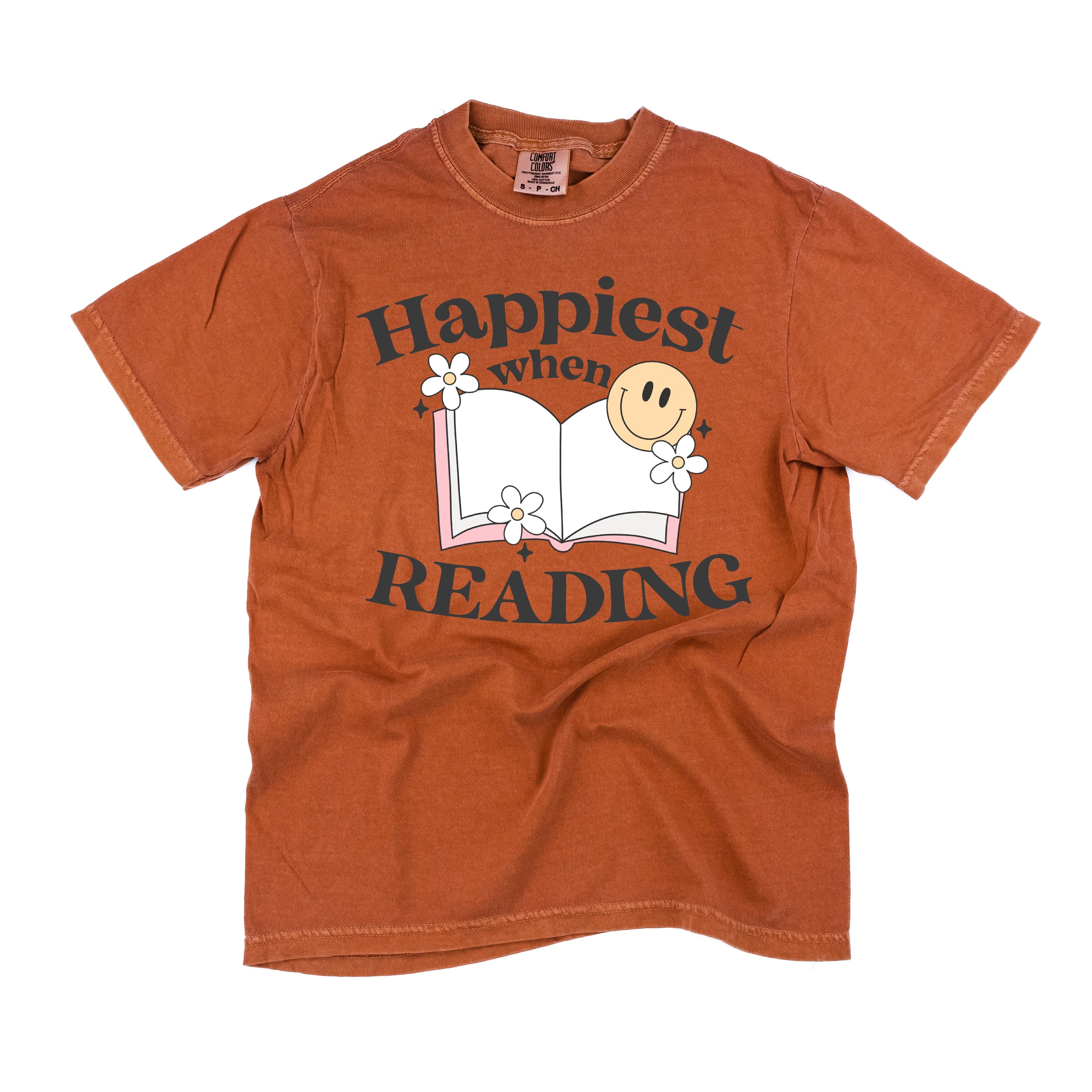Happiest When Reading - Comfort Colors Tee Little Mama Shirt Shop