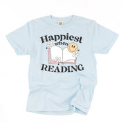 Happiest When Reading - Comfort Colors Tee Little Mama Shirt Shop