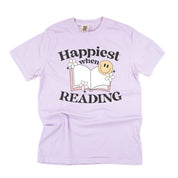 Happiest When Reading - Comfort Colors Tee Little Mama Shirt Shop