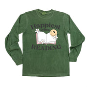 Happiest When Reading - Long Sleeve Comfort Colors Tee Little Mama Shirt Shop