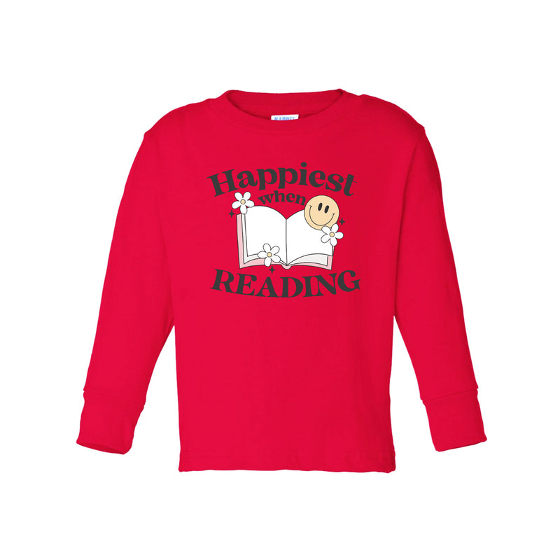 Happiest When Reading - Long Sleeve Child Shirt