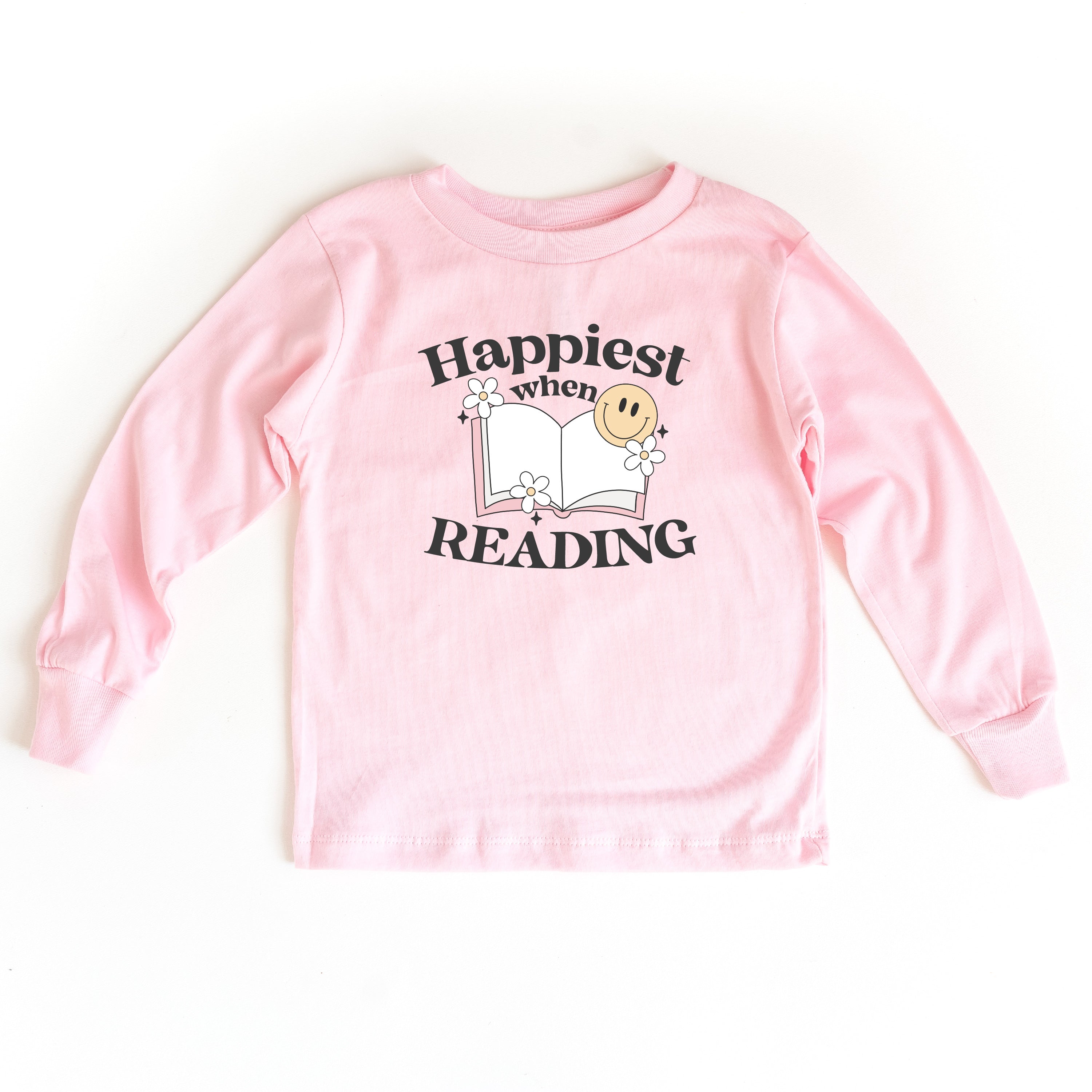 Happiest When Reading - Child Long Sleeve Tee Little Mama Shirt Shop