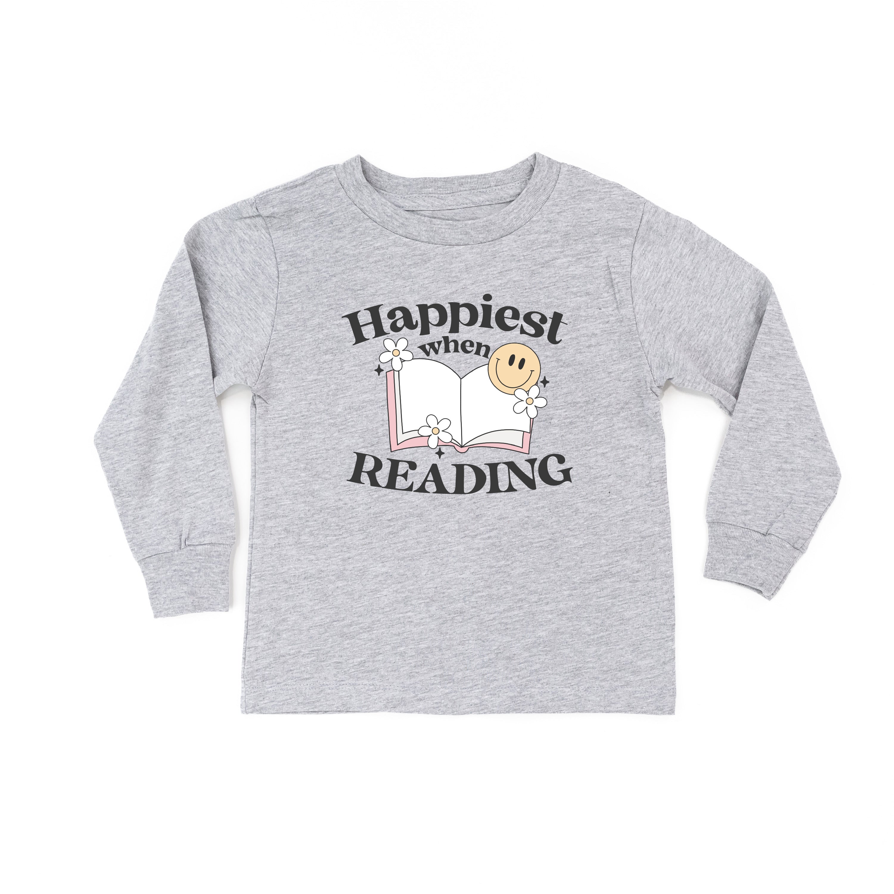 Happiest When Reading - Child Long Sleeve Tee Little Mama Shirt Shop