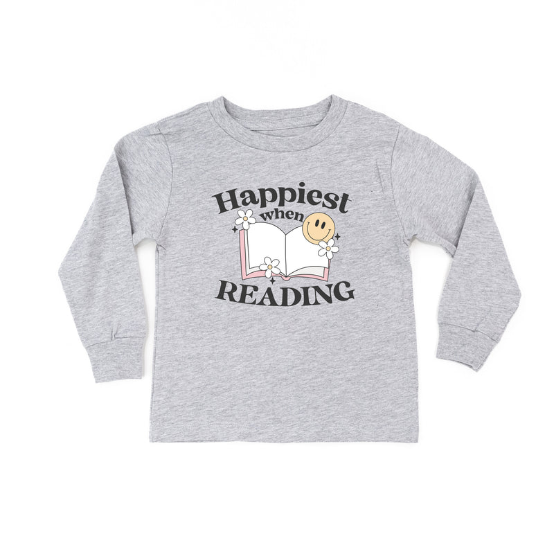 Happiest When Reading - Long Sleeve Child Shirt