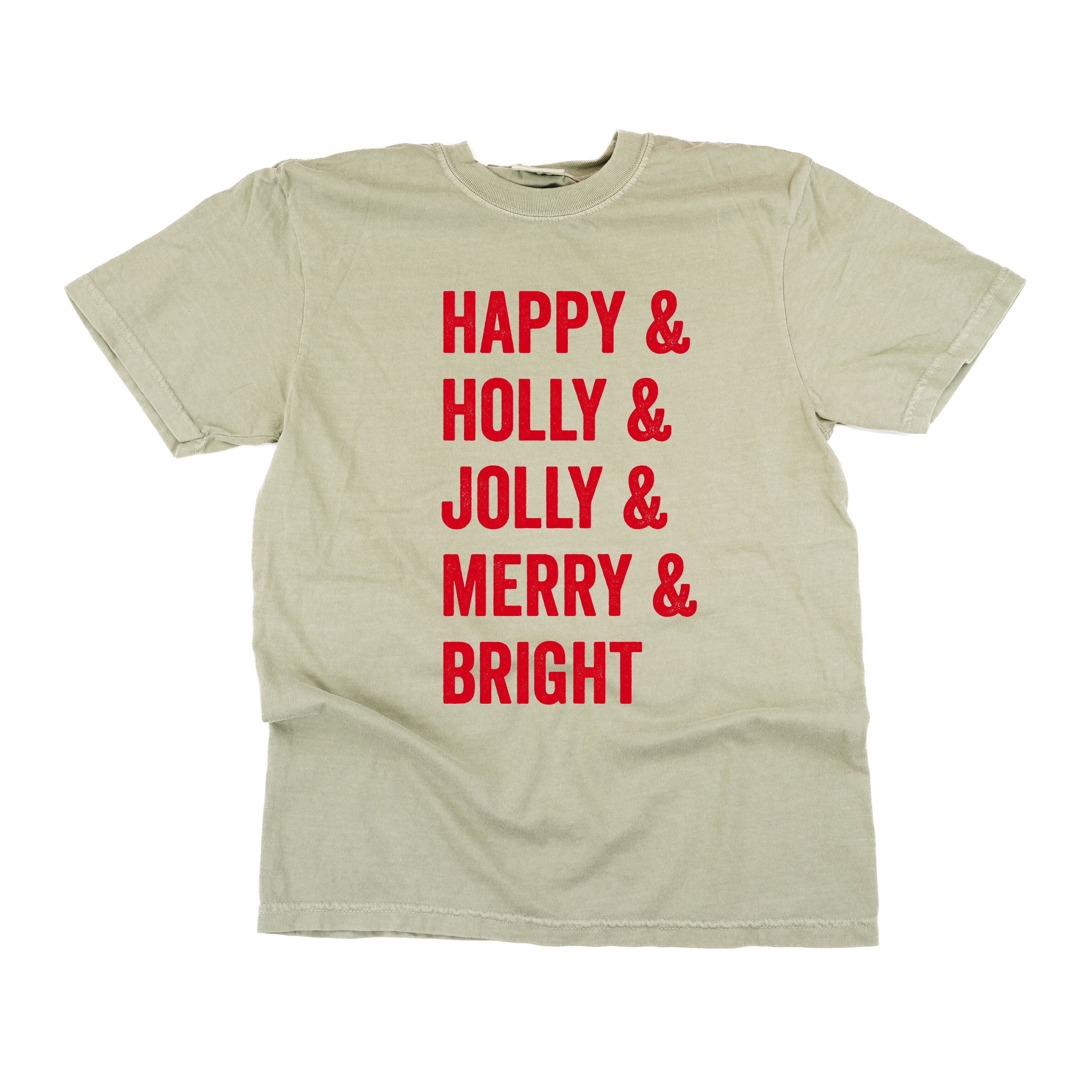 Happy + Holly + Jolly + Merry + Bright - Comfort Colors Tee Little Mama Shirt Shop