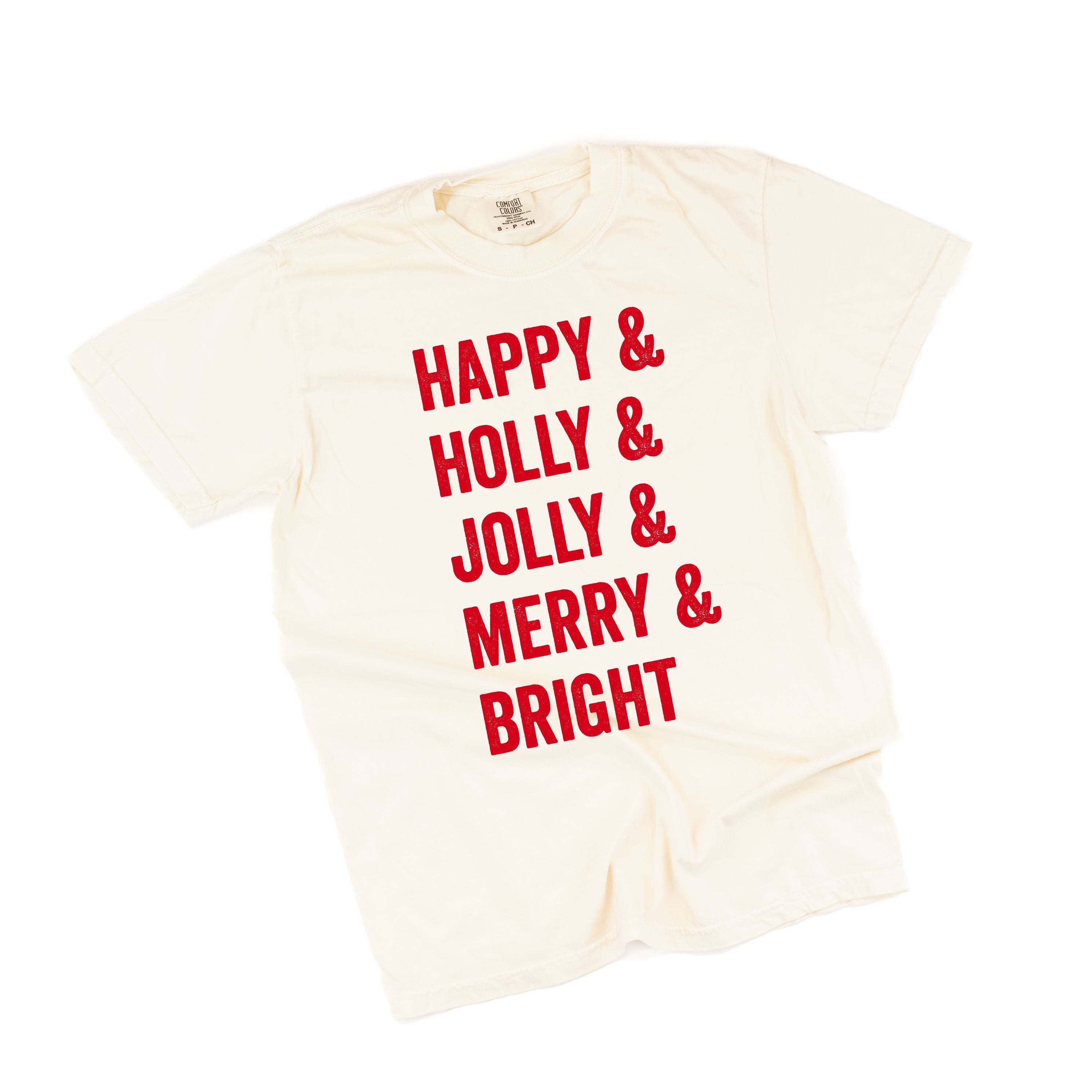 Happy + Holly + Jolly + Merry + Bright - Comfort Colors Tee Little Mama Shirt Shop